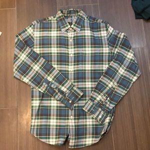 J crew Blue and Green plaid button down